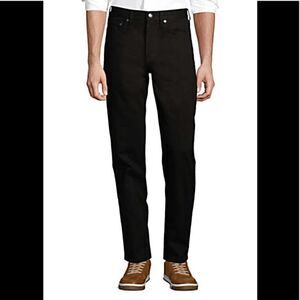 Land’s End Men’s Traditional Fit Dark Wash Cotton Denim Jeans 38 x 32” Black